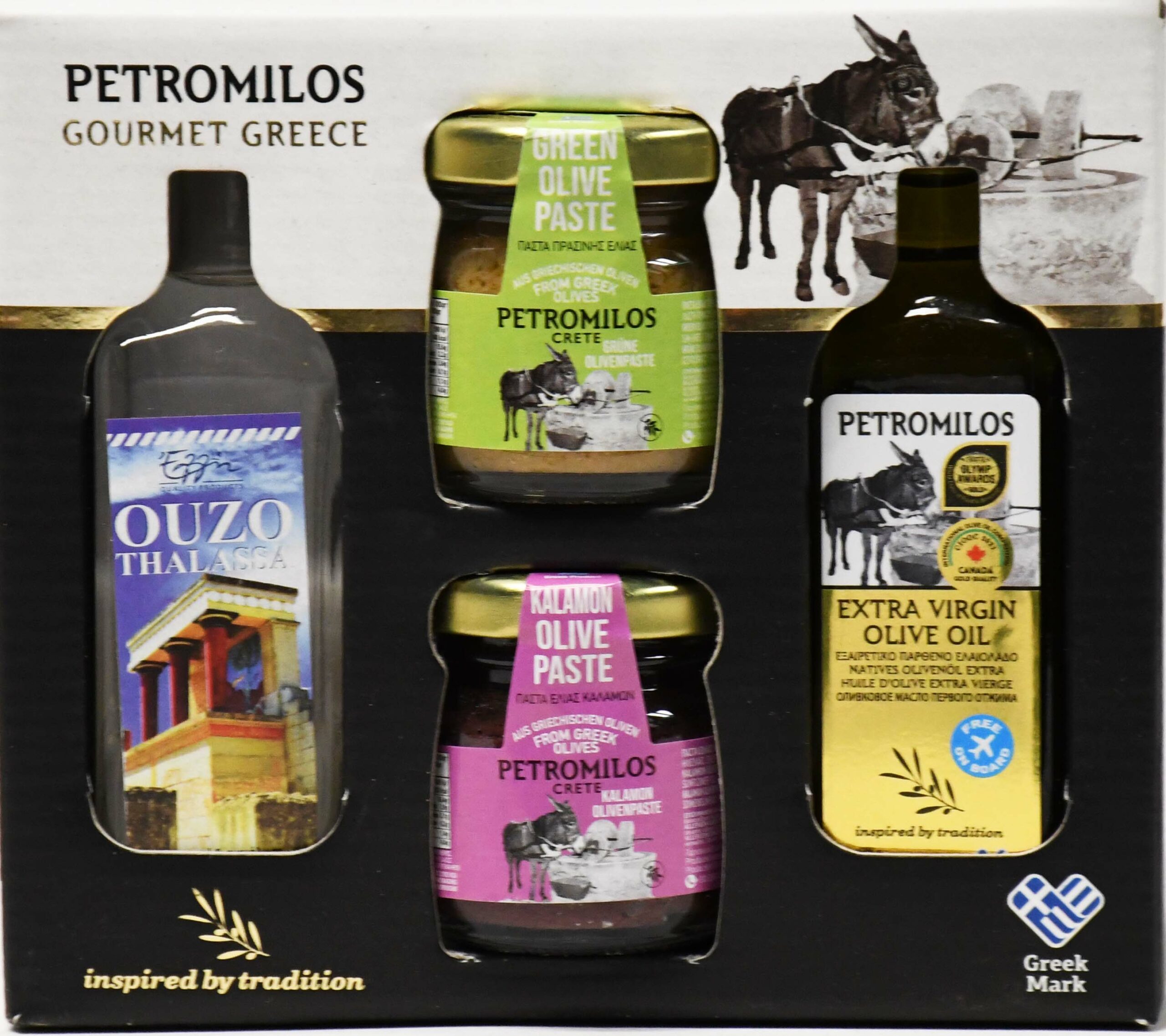 203157-scaled-1.jpg Σετ λάδι, ούζο & 2 πατέ Petromilos 2x60ml & 2x40ml – κωδ.203157 - Image 1