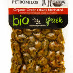 Βιολογικές Ελιές πράσινες μαρινάτες Petromilos 250gr – κωδ.20141