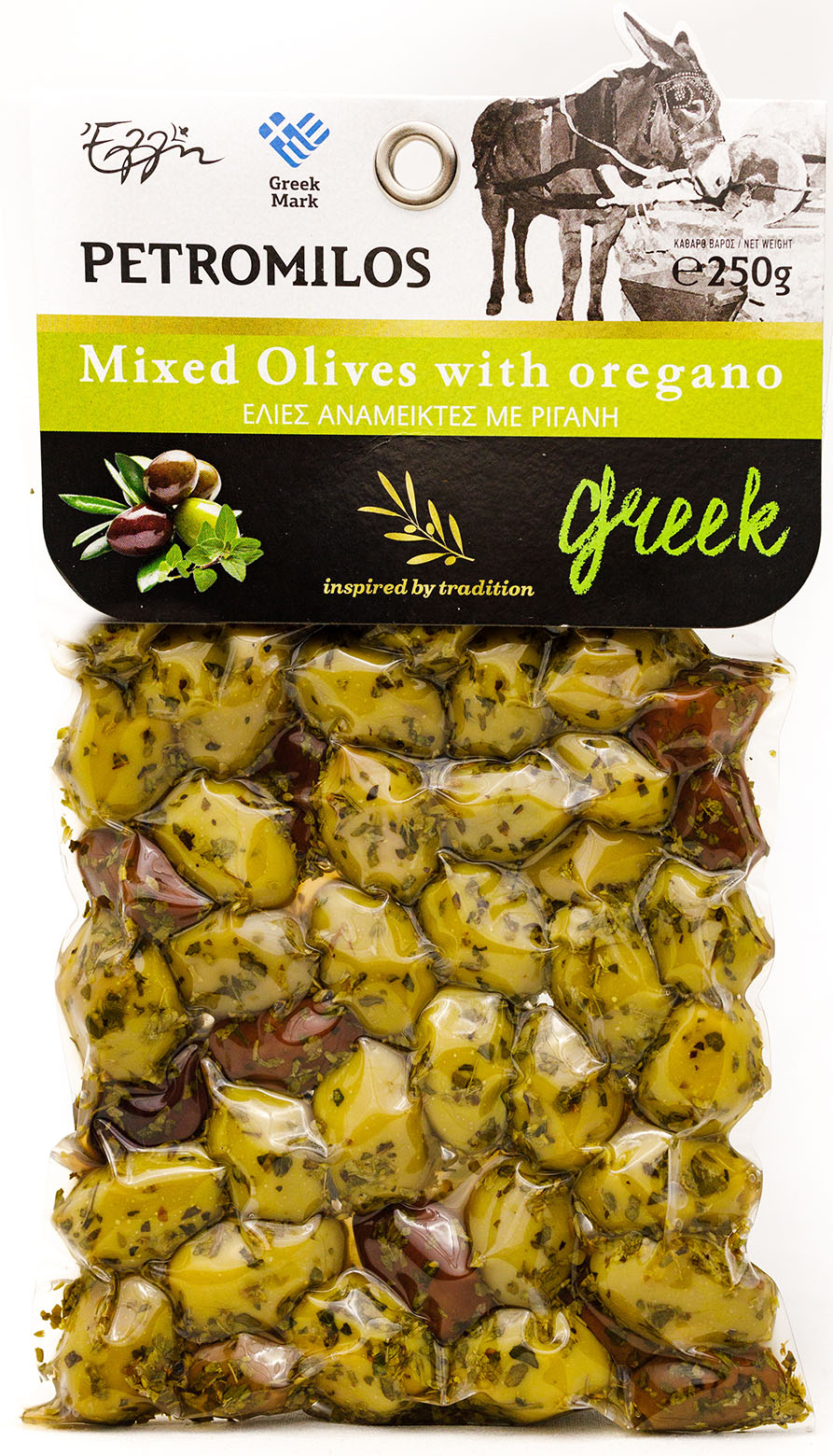 oregano-mixed-petromilos.jpg Ελιές ανάμεικτες με ρίγανη Petromilos 250gr – κωδ.204022 - Image 1